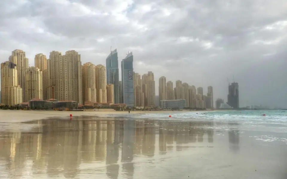 Dubai Marina and JBR from the beach
